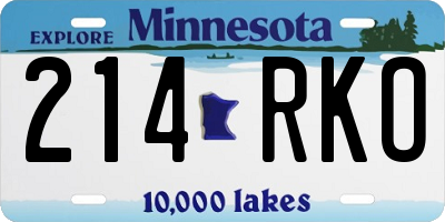 MN license plate 214RKO
