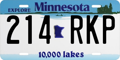 MN license plate 214RKP