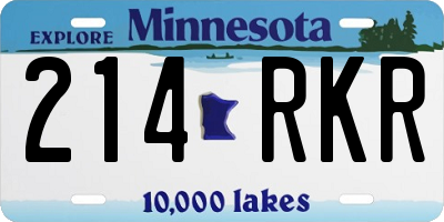 MN license plate 214RKR
