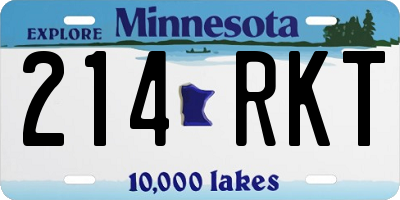 MN license plate 214RKT