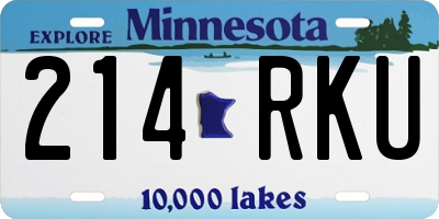 MN license plate 214RKU