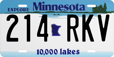 MN license plate 214RKV