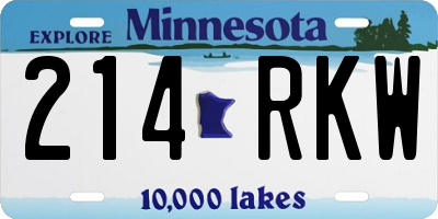 MN license plate 214RKW