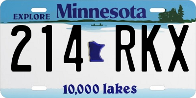 MN license plate 214RKX