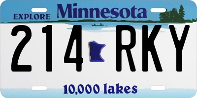 MN license plate 214RKY