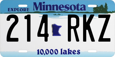 MN license plate 214RKZ
