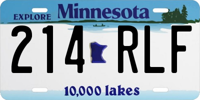 MN license plate 214RLF
