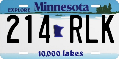 MN license plate 214RLK