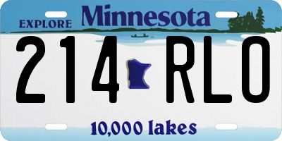 MN license plate 214RLO