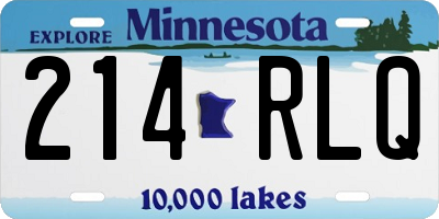 MN license plate 214RLQ