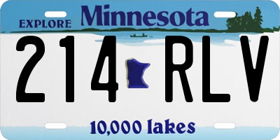 MN license plate 214RLV