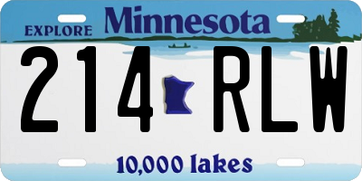 MN license plate 214RLW