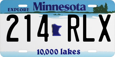 MN license plate 214RLX