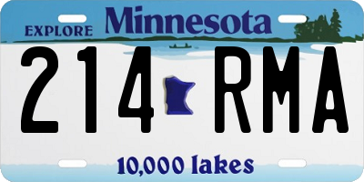 MN license plate 214RMA