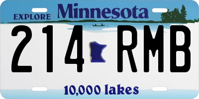 MN license plate 214RMB