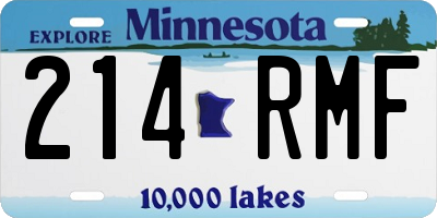 MN license plate 214RMF