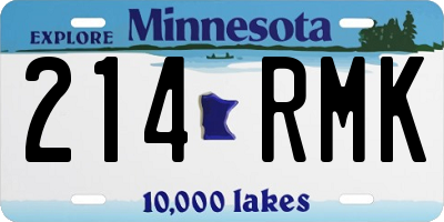 MN license plate 214RMK