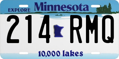 MN license plate 214RMQ