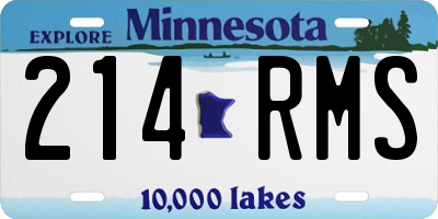 MN license plate 214RMS