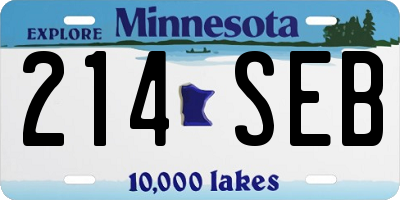 MN license plate 214SEB