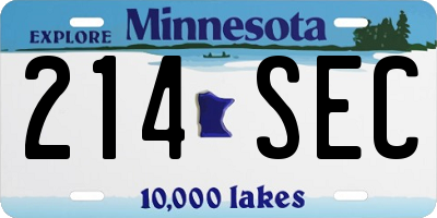 MN license plate 214SEC