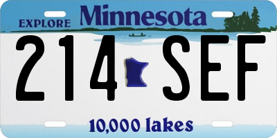 MN license plate 214SEF