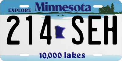 MN license plate 214SEH