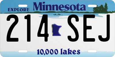 MN license plate 214SEJ