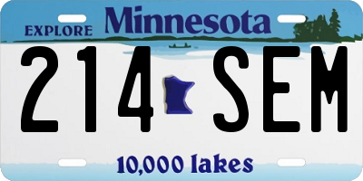 MN license plate 214SEM