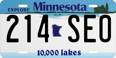MN license plate 214SEO