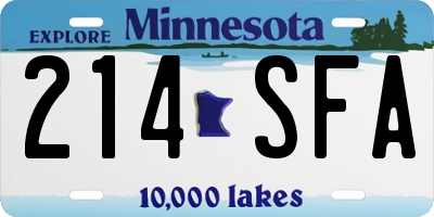 MN license plate 214SFA