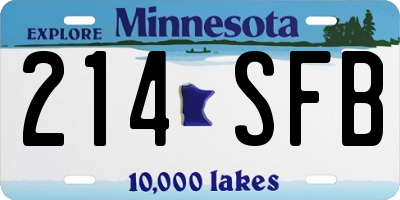MN license plate 214SFB