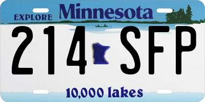 MN license plate 214SFP