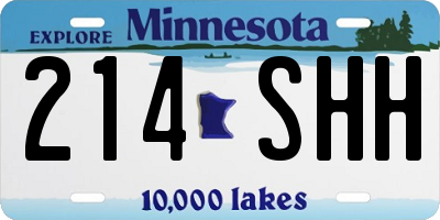 MN license plate 214SHH
