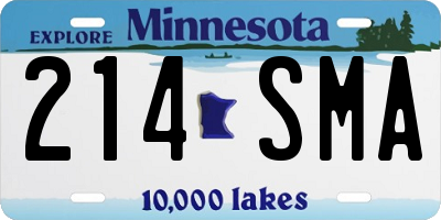 MN license plate 214SMA