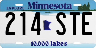 MN license plate 214STE