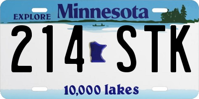 MN license plate 214STK
