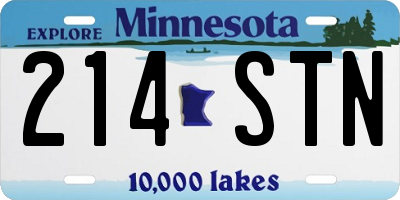 MN license plate 214STN