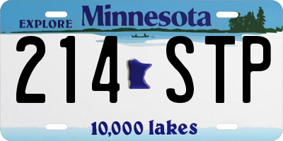 MN license plate 214STP