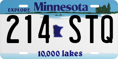 MN license plate 214STQ