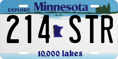 MN license plate 214STR