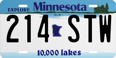MN license plate 214STW