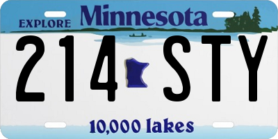 MN license plate 214STY