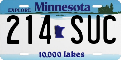 MN license plate 214SUC