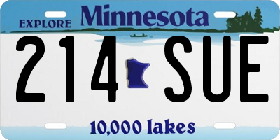 MN license plate 214SUE