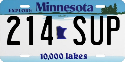 MN license plate 214SUP