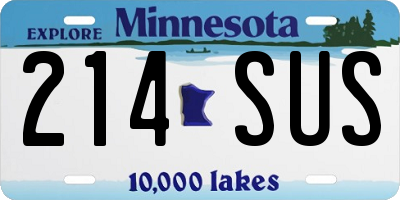 MN license plate 214SUS