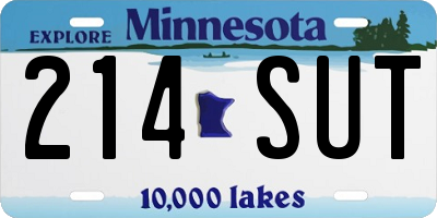 MN license plate 214SUT