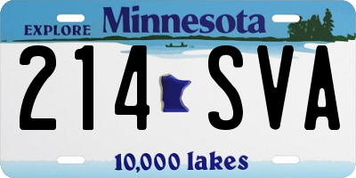 MN license plate 214SVA