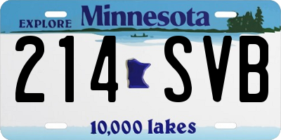MN license plate 214SVB